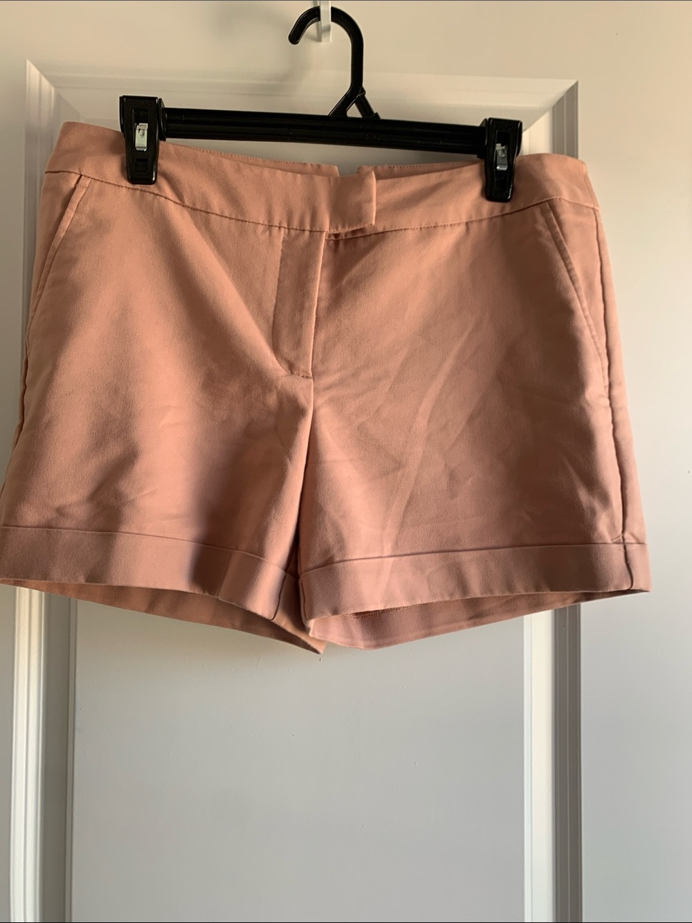 Blush Pink High-Waist Tailored Shorts